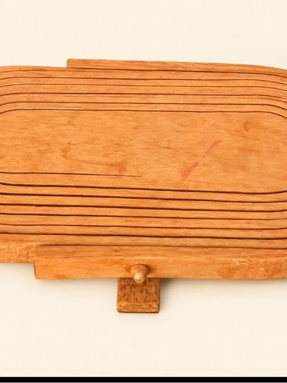 Vintagev Wooden Folding Basket with Handle